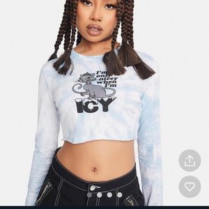 Nasty Gal, large, long sleeve crop top